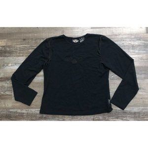 Harley Davidson Womens XL Black Embroidered Long Sleeve Shirt